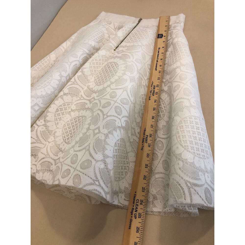 Windsor Skirt Women Sm Off White Embroidered Floral Nostalgia Cocktail Old Money - Picture 4 of 6